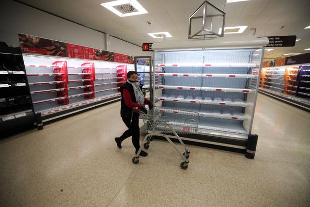 Health workers are facing empty shelves when they try and do their shopping (Nick Potts/PA).