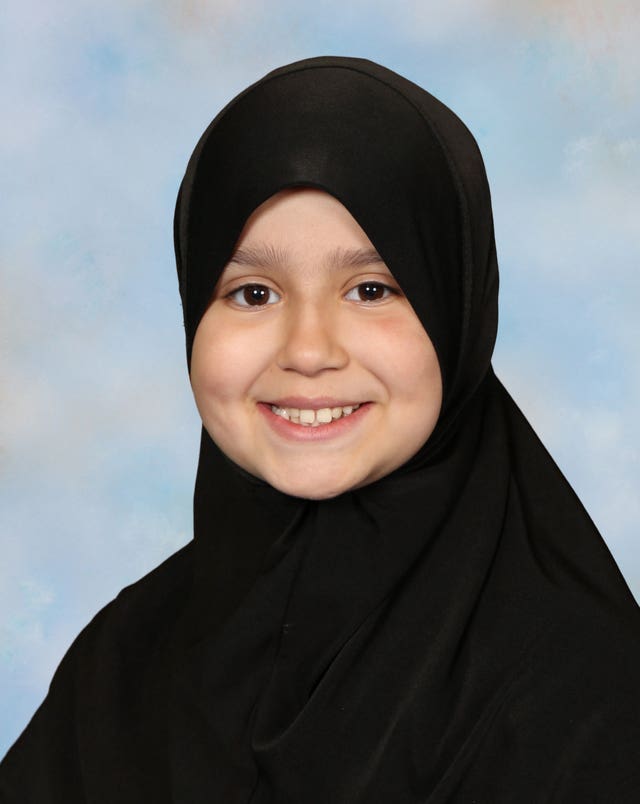  Head shot of Sara Sharif wearing a hijab 