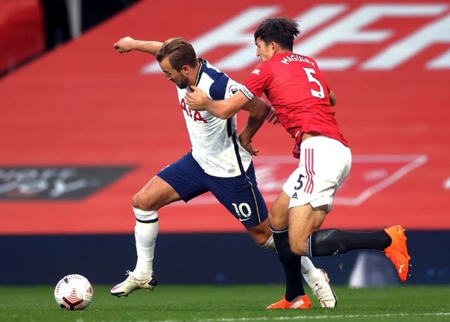 England captain Harry Kane helped Tottenham to a 6-1 win against Harry Maguire's Manchester United in their last match