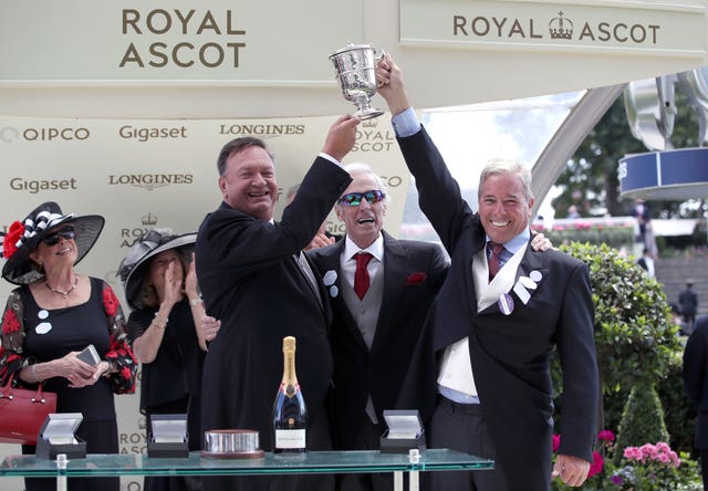 Wesley Ward (right) celebrating at Royal Ascot 