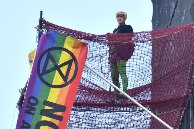 The protester scaled the scaffolding surrounding Big Ben (Dominic Lipinski/PA)