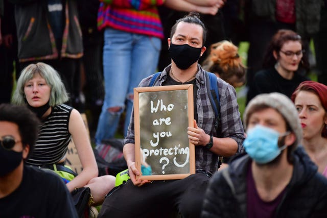 Kill The Bill protesters in Bristol 