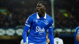 Amadou Onana celebrates Everton's equaliser (Peter Byrne/PA)