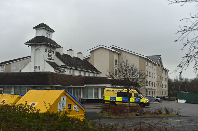 Police outside the Suites Hotel