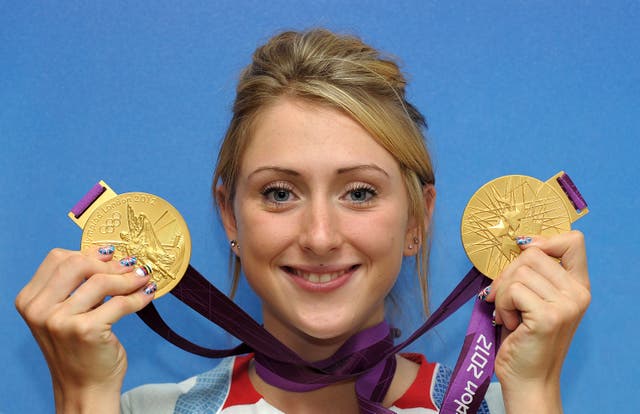 Laura Trott with her two gold medals