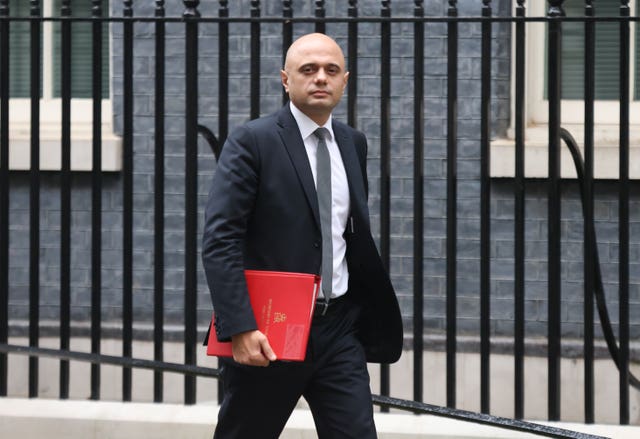 Health and Social Care Secretary Sajid Javid leaving Downing Street, London, after the government’s weekly Cabinet meeting. Picture date: Tuesday December 14, 2021