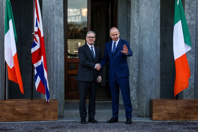 Sir Keir Starmer and Taoiseach Micheal Martin arrive at Fota House in Cork