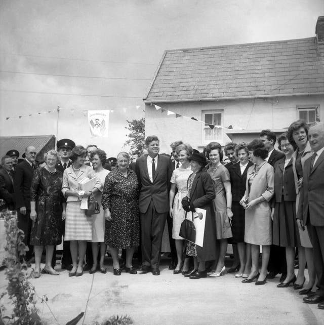President Kennedy during his visit to  Dunganstown, New Ross, Co, Wexford (PA)