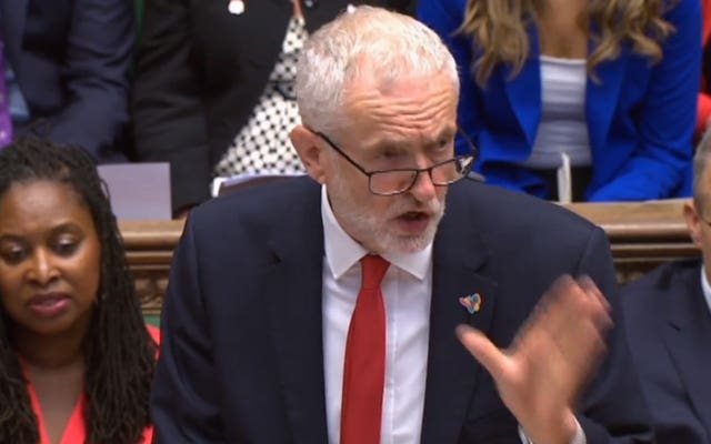 Labour leader Jeremy Corbyn speaks during Prime Minister’s Questions