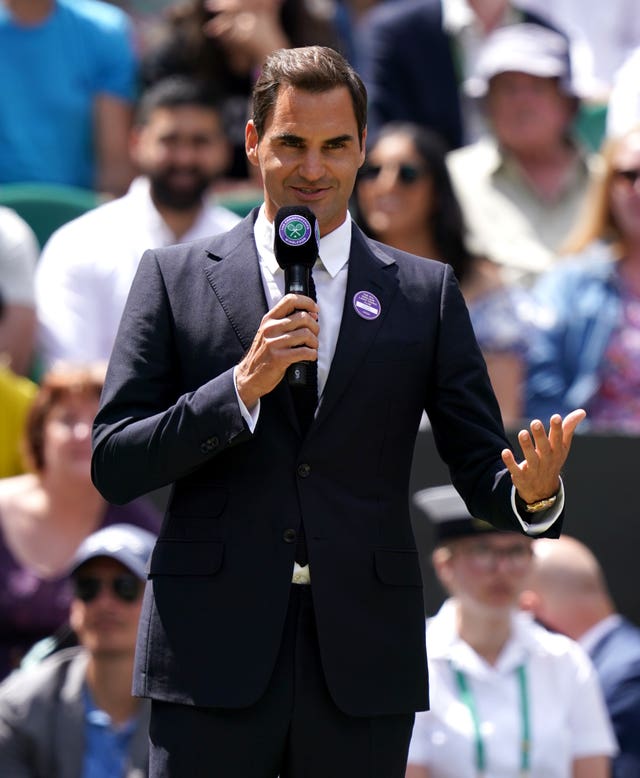Roger Federer at Wimbledon in 2022