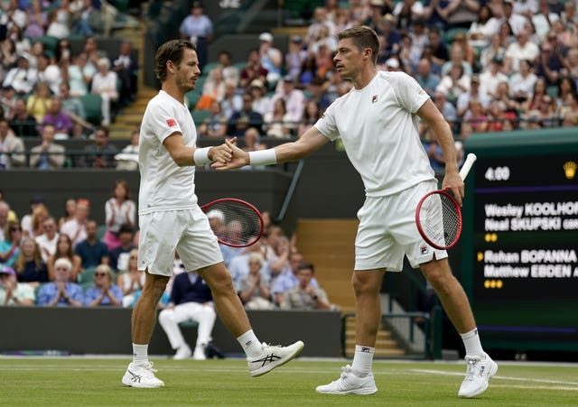 Neal Skupski (right) and Wesley Koolhof have reached their second grand slam final as a team