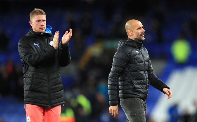 Kevin De Bruyne, left, missed training on Monday