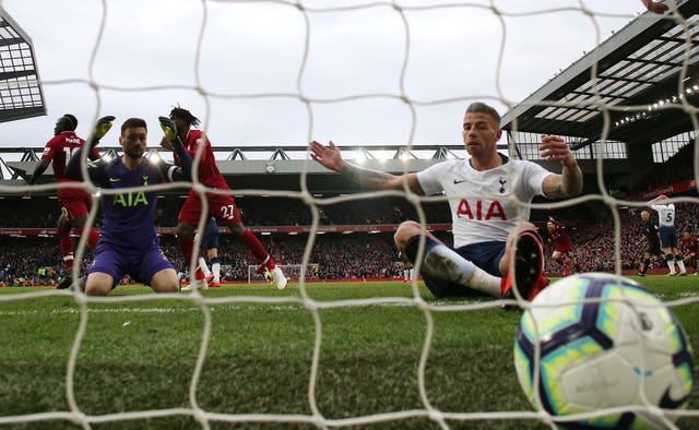 Toby Alderweireld reacts after his decisive own goal