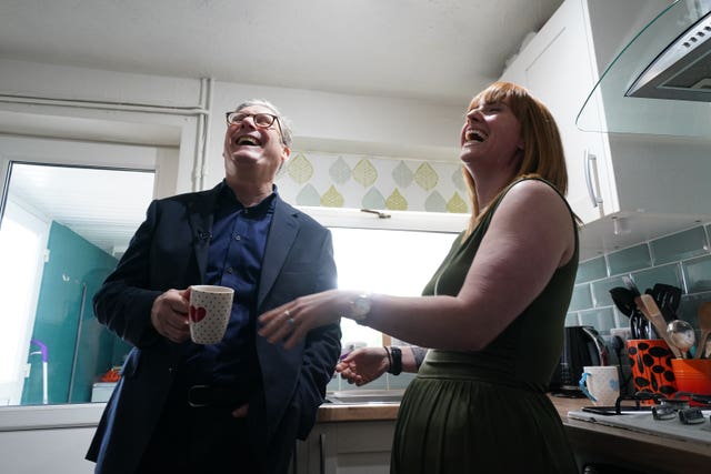 Labour leader Sir Keir Starmer enjoyed a cuppa in the home of local resident Sarah while campaigning in Stafford