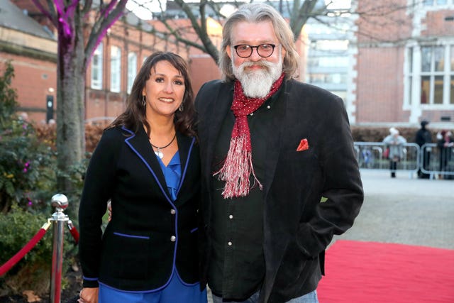 Si King arrives for a gala performance of The Last Ship musical in Newcastle