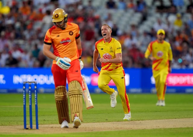 Luke Wood roars in delight after dismissing Jamie Smith