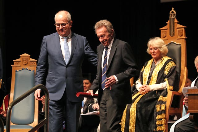 Denis Law receiving honorary degree