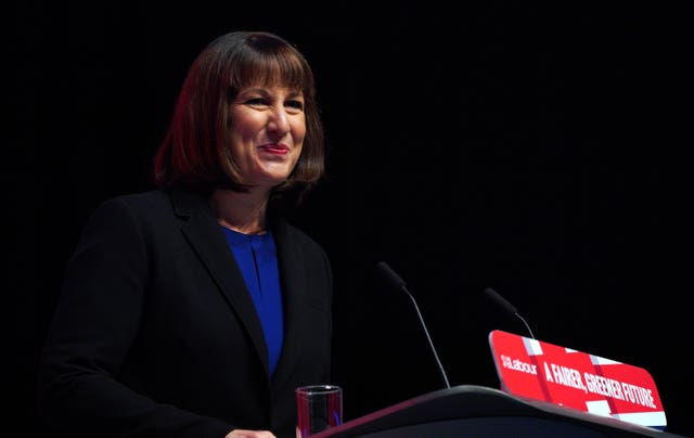 Rachel Reeves speaking at Labour Conference