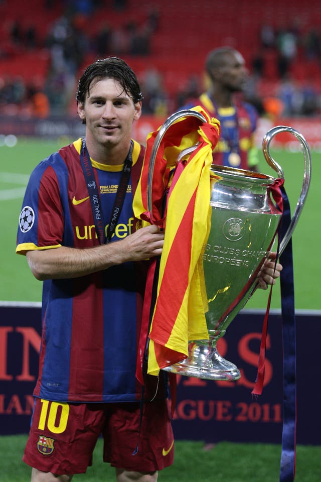 Messi won 35 trophies with Barca, including four Champions League crowns 