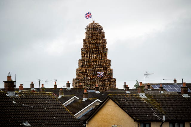 Craigyhill 11th night bonfire in Larne, Northern Ireland 