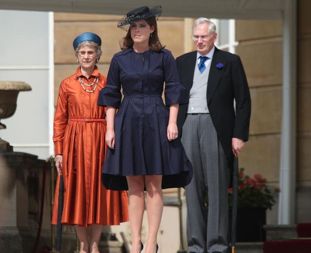 Princess Eugenie with the Duke and Duchess of Gloucester