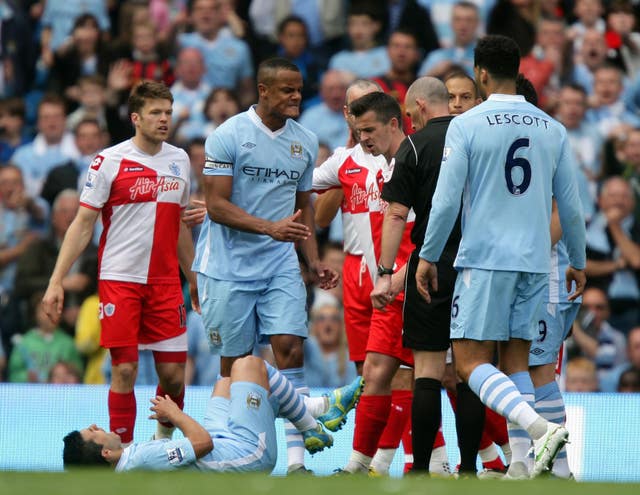 Joey Barton went on the rampage after being sent off for QPR against Manchester City
