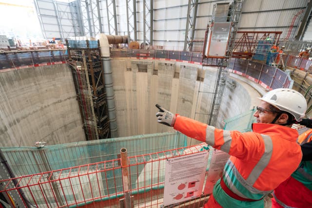 The access shaft leading down to the main tunnel of London’s Thames Tideway Tunnel