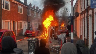 Arrest after two police officers ‘savagely targeted’ with petrol bomb ...