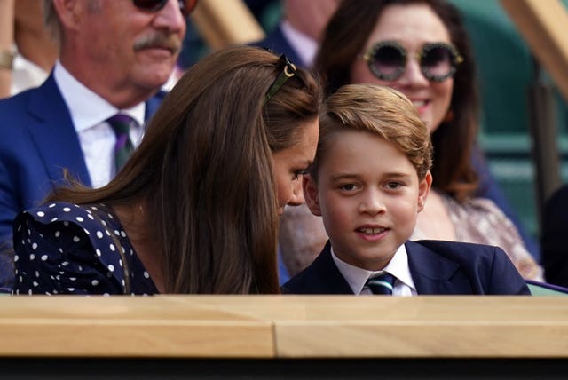 The Duchess of Cambridge with Prince George in the Royal Box 