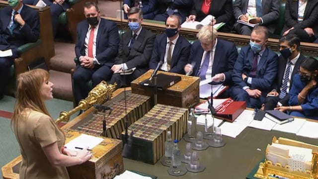 Labour deputy leader Angela Rayner speaking during Prime Minister’s Questions in the House of Commons, London