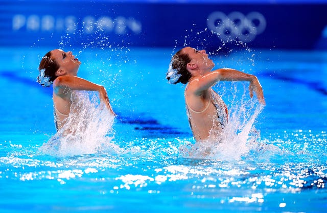 Kate Shortman and Izzy Thorpe competing at the Paris Olympics