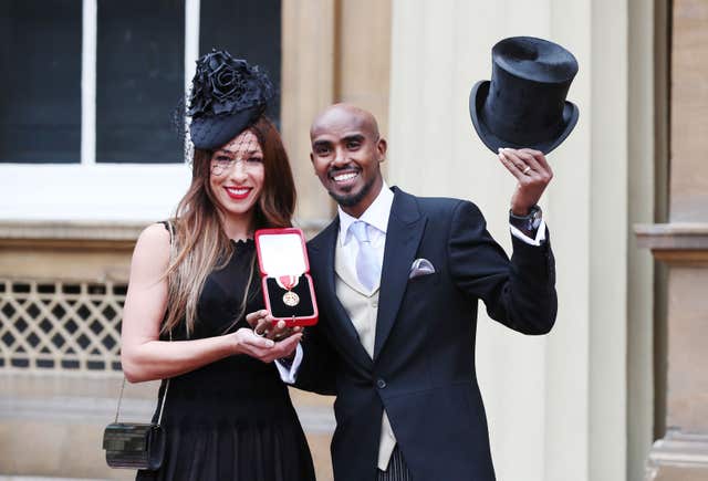 Mo Farah with his wife Tania Nell 