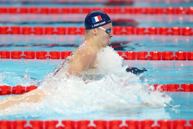 France’s Leon Marchand in action in the pool.