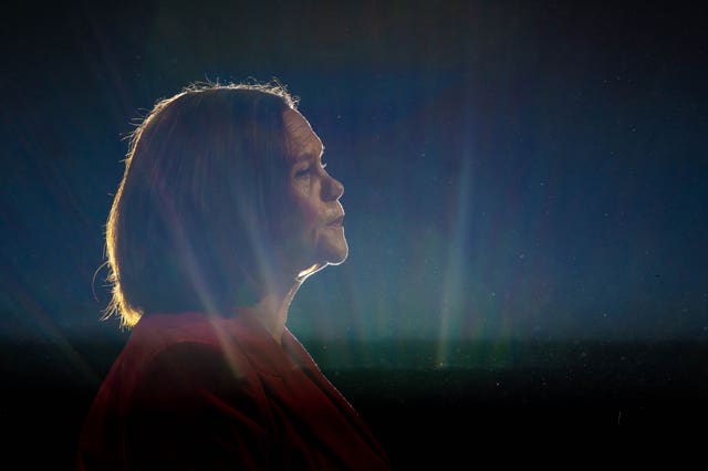 Sinn Fein President Mary Lou McDonald delivers her keynote speech during her party’s Ard Fheis (Mark Marlow/PA)