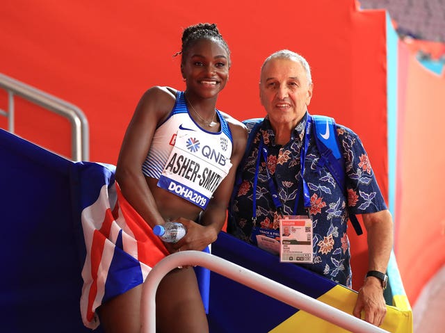 John Blackie (right) has played a key role in Asher-Smith's career