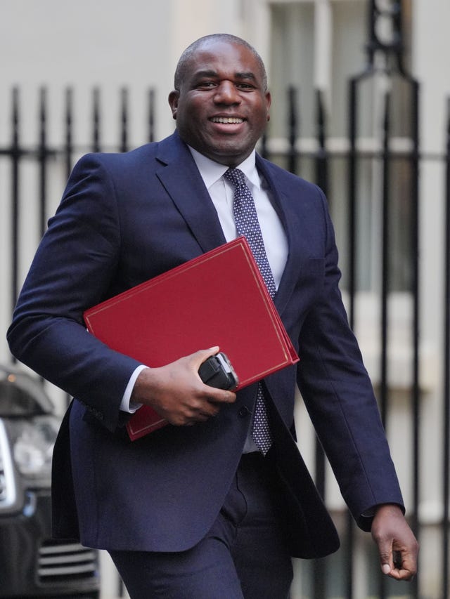 Foreign Secretary David Lammy arrives in Downing Street, London, for a Cabinet meeting