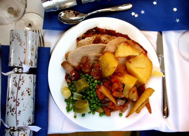 General view of a traditional Christmas Dinner on Christmas Day