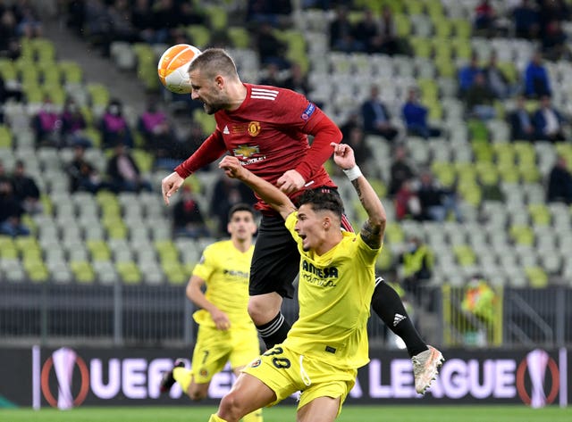 Luke Shaw played in the Europa League final loss to Villarreal