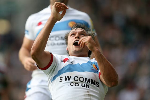 Phil Dollman scored an Exeter try