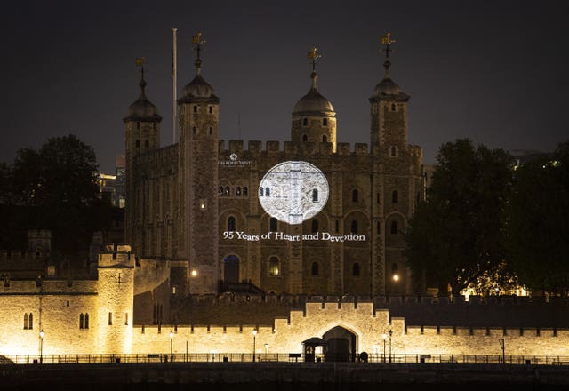 Royal Mint Queens 95th Birthday Projection