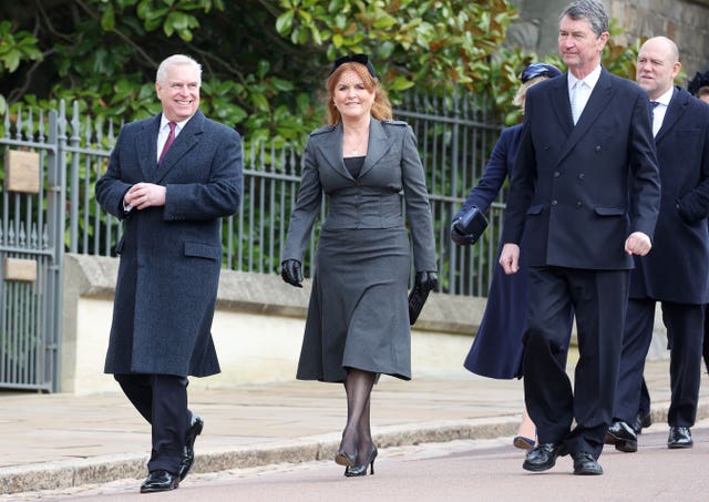 The Duke of York and Sarah, Duchess of York walking to St George's Chapel, Windsor Castle 