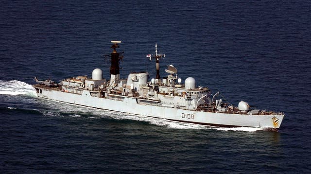 The previous HMS Cardiff, a type 42 destroyer, in the Arabian Gulf in 2002 (Matthew Fearn/PA)