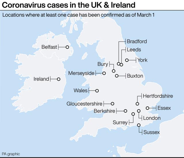Coronavirus cases in the UK & Ireland