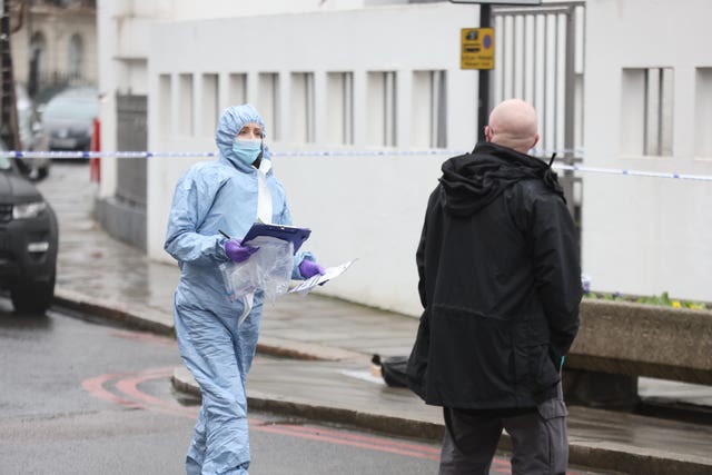 Police activity in Mornington Crescent, Camden