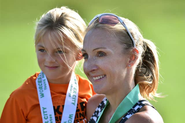 Paula Radcliffe with her daughter Isla