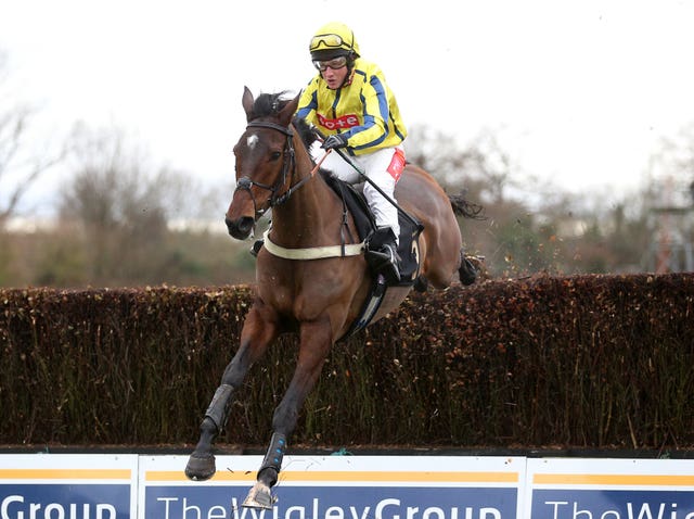 Haddex Des Obeaux ridden by Jamie Moore goes on to win The Wigley Support Fund Edward Courage Cup Handicap Chase at Warwick