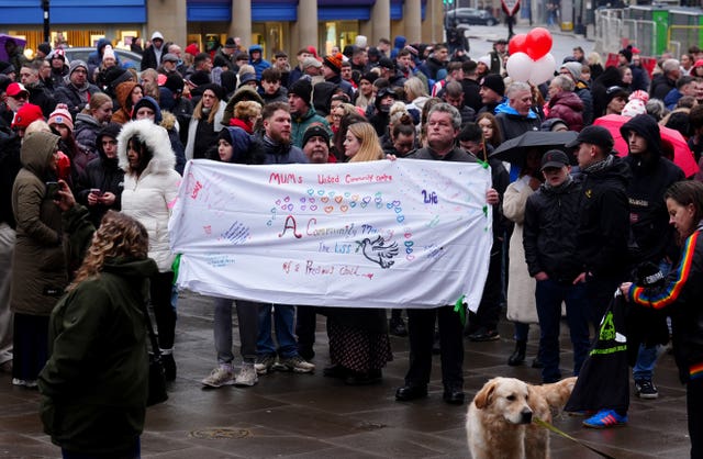 People marching through Sheffield