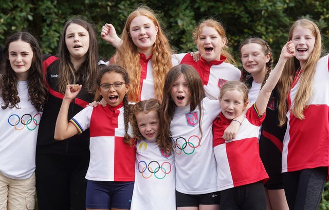 Young members of Larne Swimming Club (Brian Lawless/PA)