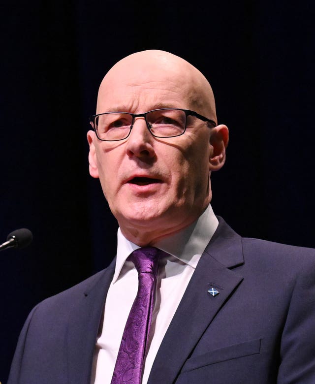 John Swinney speaks during the SNP campaign conference