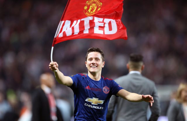 Herrera celebrated winning the Europa League with United in 2017